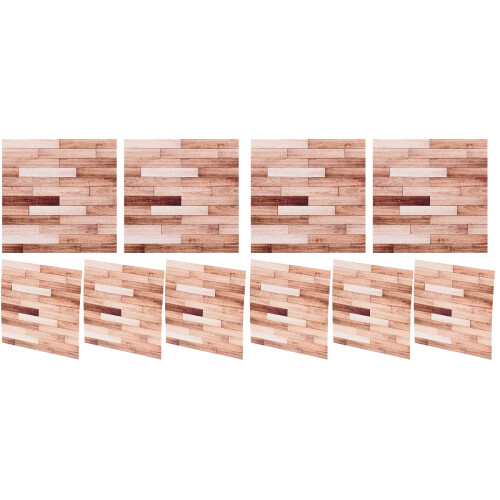 10Pièces Papier Mural Bois Auto-Adhésif Décor Mini Maison