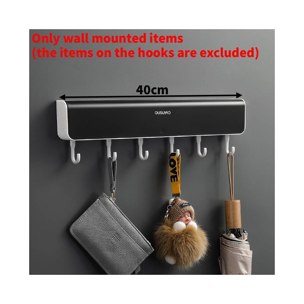 (Black) Adhesive Wall Strong Hook For Bathroom And Toilet With No Required Design Holes 692229756877