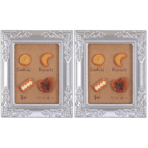 2Pièces Cadres Miniatures Résine Pour Maison Décor Coloré