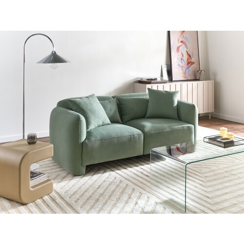 Beliani Sofa 3 Seater EKENES Fabric Light Green 1