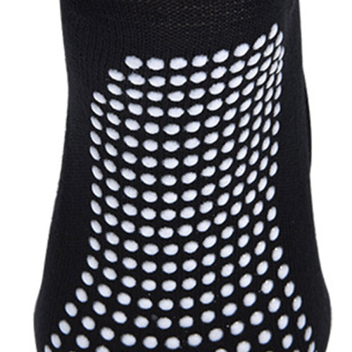 Yoga Socks Black Combed Cotton Half Toe