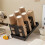 Cup Holder [Double Row] Household with Bracket Foldable Cup Holder Coffee Shop Cup Rack White 4