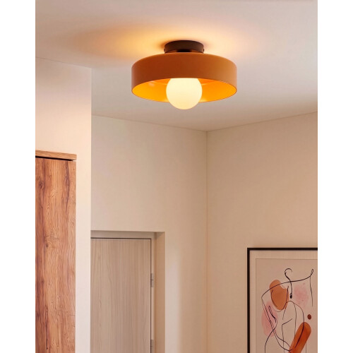Beliani Ceiling Lamp LUGUSE Glass Orange 1