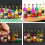 48Pièces Mini Bouteilles Plastique Colorées Décor Élégant Maison 4