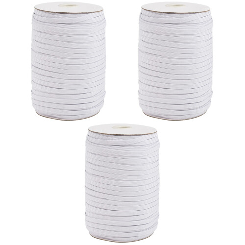 3Rouleaux Bande Stretch Blanche Polyester Pour Couture Loisirs 1