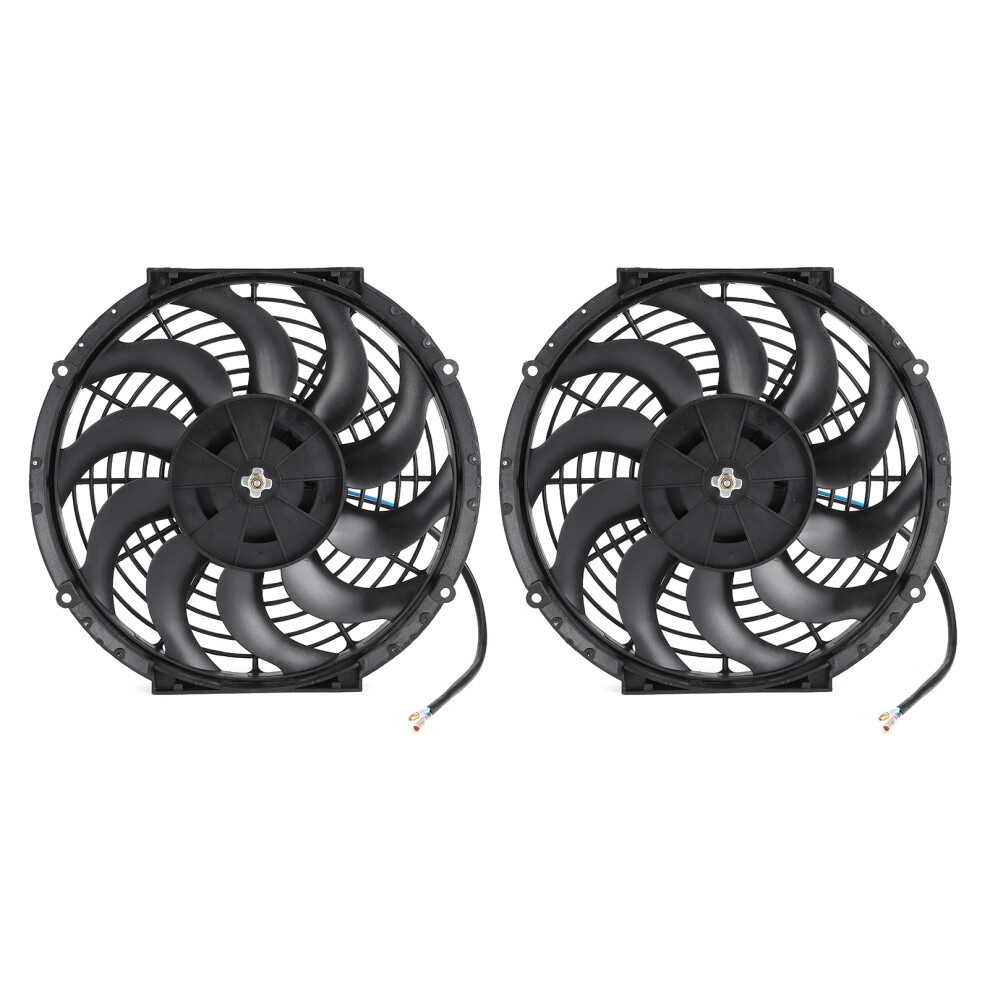 80W 12V Electric Radiator Fan 2 Pack Ul 7444352316281