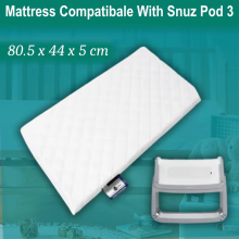 SNUZPOD 3 Bedside Crib Mattress - Breathable Foam Mattress Pad, 80 x 44 x 5 cm