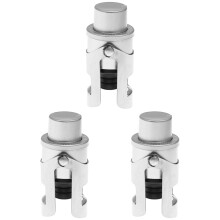 3Pièces Bouchon Bouteille Vin Sécurisé Acier Silicone Argent