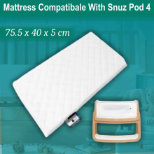 SNUZPOD 4 Bedside Crib Mattress - Breathable Foam Mattress Pad, 75.5 x 40 x 5 cm