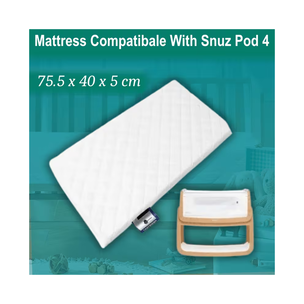 Feelit Snuzpod 4 Bedside Crib Mattress - Breathable Foam Mattress Pad, 75.5 X 40 X 5 Cm