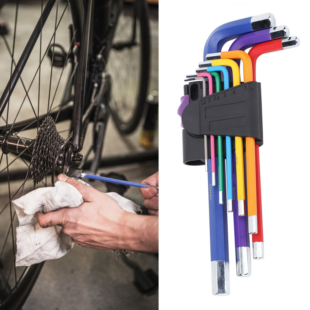 Colourful Flat End Hex Tool Set 9Pc