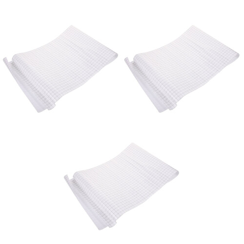 3Rouleaux Vinyl PVC Gris Avec Grille Pour DIY Déco