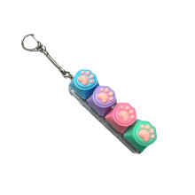Fun Puss Foot Design Keycap Keyring Pendant Reduce Stress-K