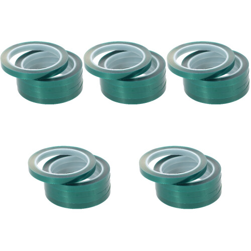 25Rouleaux Ruban Adhésif Haute Température Vert Pet