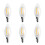 Σετ 6 ρυθμιζόμενων λαμπτήρων LED E12 4W COB με φλόγα και νήμα, 10 x 3,5 cm, θερμό λευ 1