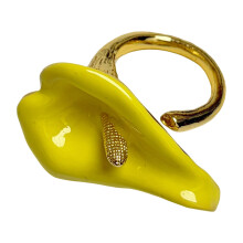 Trendige, verstellbare Ringe in Blumenform, ideal für-Gelb