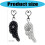 Charm Dot Fabric Keychain Heart Shape With Wing Decoration-Black 4