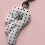 Charm Dot Fabric Keychain Heart Shape With Wing Decoration-Black 5