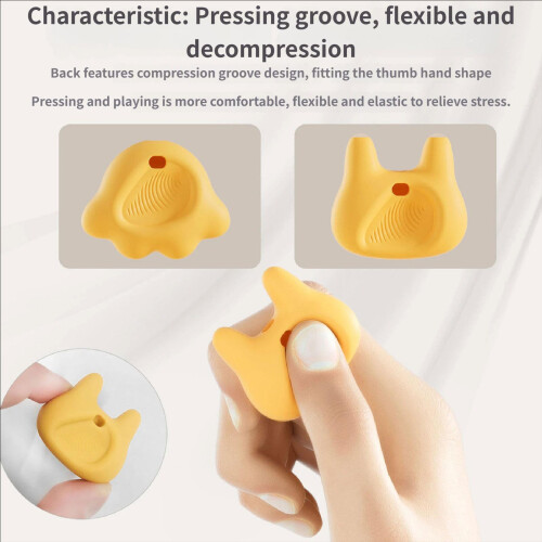 Textured Silicone Relaxation Worry Stones For-white cat head 1