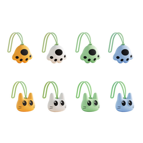 Textured Silicone Relaxation Worry Stones For-white cat head 2