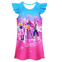 (Blue,140cm)Abito bambina Kpop modello cacciatori di demoni gonna da dormire manica corta abbigliamento casa