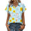 Women's Button-Down Shirts, Short Sleeve, V-Neck,-Yellow L 1