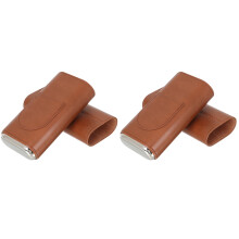 2Pièces Boîte De Rangement Cigare PU Cuir Marron, Portable