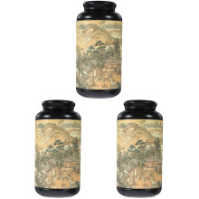 3Pcs Tinplate Candy Cookie Jars with Lids Cute Multi-Color Storage Set