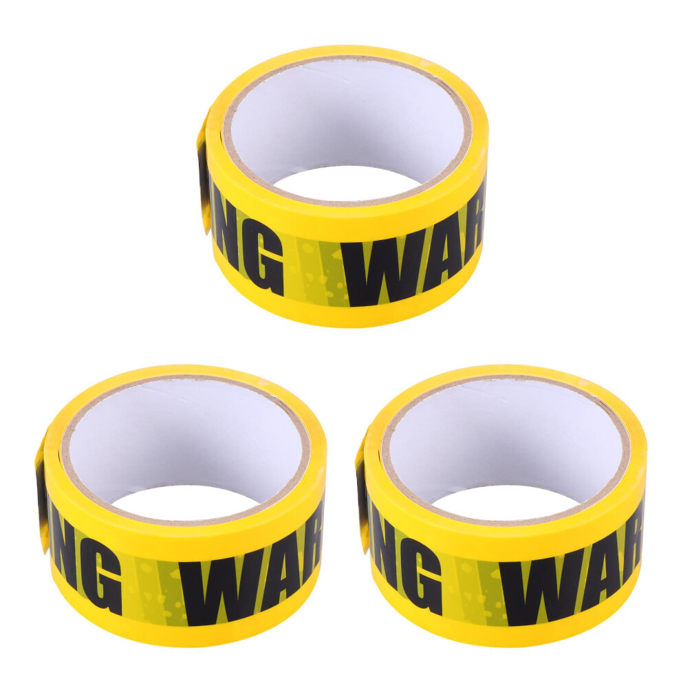 3Rolls Yellow Safety Tape Self Adhesive Barrier Tape For Floors Walls 3311956138868