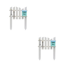 2St Wit Bamboe Tuinhek Miniatuur Voor DIY Landschapsdecor