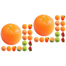 32Pcs Resin Fruit Ornaments Mixed Color Lifelike Fake Fruit Adornment