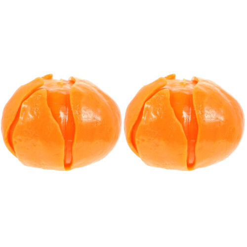 2St Stressbal Speelgoed Realistisch Persbare Mandarijn