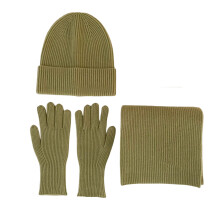Winter Knitwear Set 3Pieces Hat Scarf Gloves Set-Mint Green