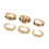 Pack of 6 Colorful Stackable Rings with Vibranting Pink-Gold 1