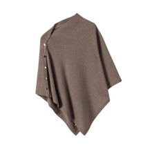 Everyday Wear Women Diagonal Button Shawl Capes Core Spun-Camel