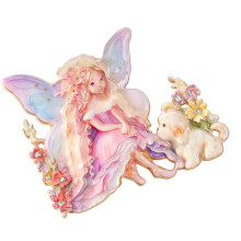 Perfect Gift Cartoon Girl Brooch Lovely Dog Accent Badge-Purple