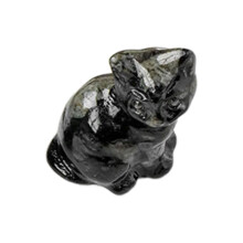 Crystal Lucky Cats Miniature Ornament for Wealth-BlackObsidian