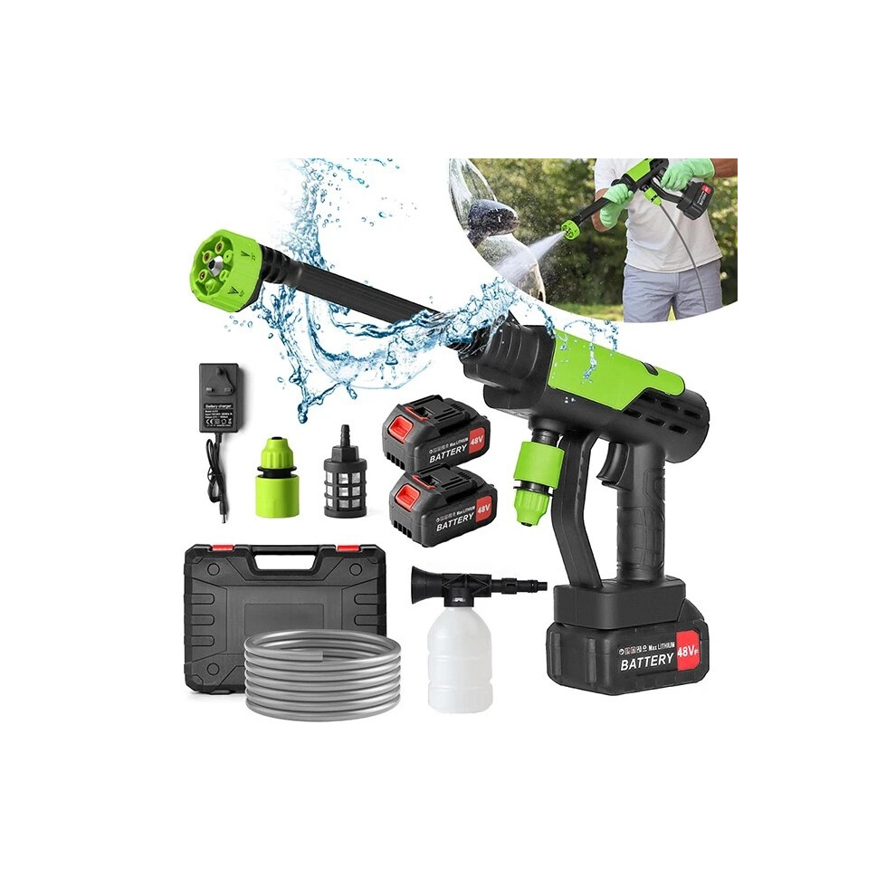 Ecommics 4000W Electric Pressure Washer Power Jet Washer 3626Psi Car Cleaner Gun+2Battery