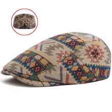 Multipurpose Cultural Beret Cap Practical-Beige Back Button