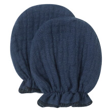 1 Pair Baby Scratch Proof Mittens Breathable Cotton-Dark blue