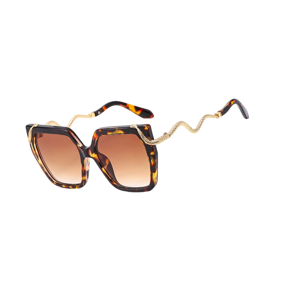 Trendy Snake Leg Sunglasses Square Frame Wide Lens Eyewear-3