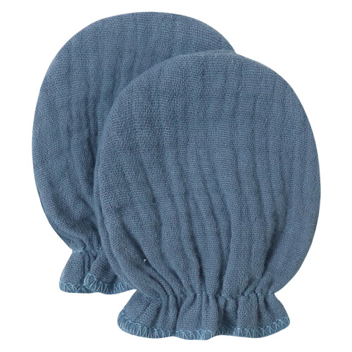 1 Pair Infant Mittens Elastic Design Prevent-navy blue