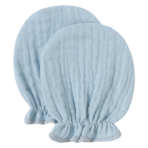 1 Pair Toddler Scratch Resistant Mittens for-Light blue