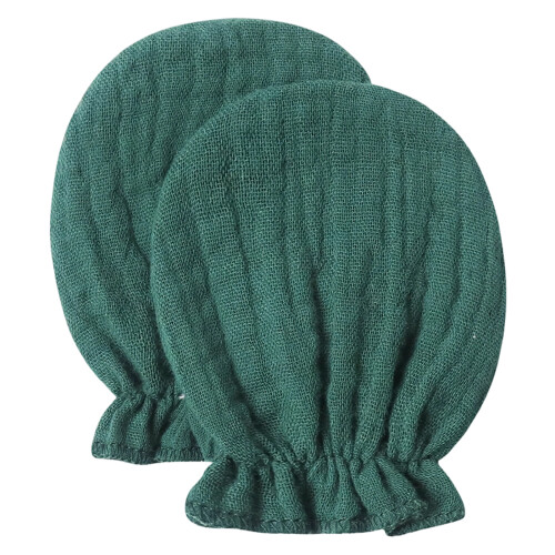 1 Pair Infant Mittens Elastic Design Prevent-Dark green