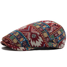 Trendy Bohemian Beret Headwear Breathable-Red Side Buckle