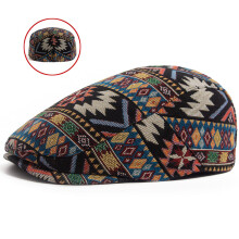 Modieuze unisex baret, ademende stoffen-Zwarte terugknop