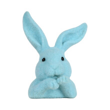 Massaal konijnenkopbeeldje voor thuiscollectie Display-Blauw