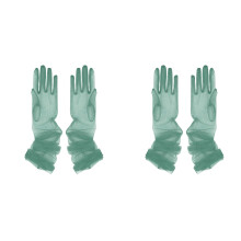 2 Pairs Elastic Wedding Gloves Long Sleeve-Black Green 70