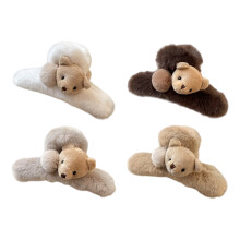 Pinces à cheveux en peluche sur le thème de l'ours, 4 pièces,