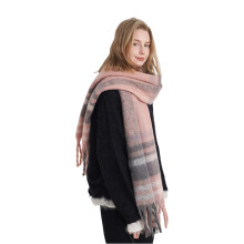 Soft Animal Pattern Winter Shawl For Women Elegant Fringe-2